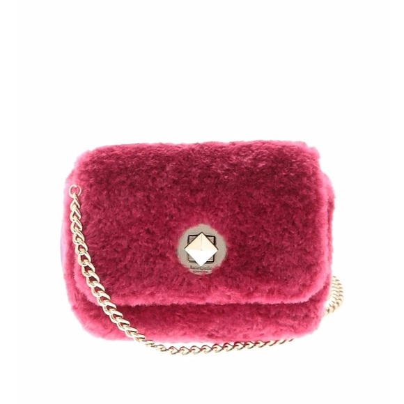 kate spade Handbags - Kate Spade Audrey Faux Shearling Micro Crossbody Bag in festive pink